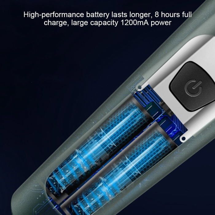 Rasoir électrique 4D In1 pour hommes, rechargeable, pour crânes chauves, 5 têtes, tondeuse à barbe et poils de nez, vert 3 en 1