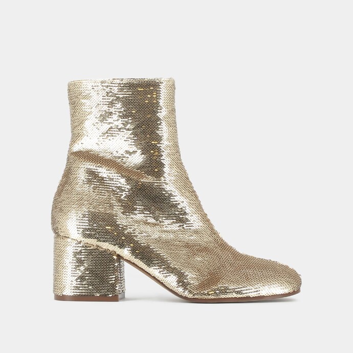 Bottines à talons  en sequins platine