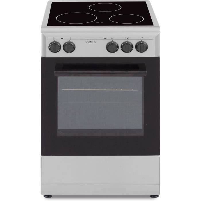 OCEANIC - Cuisinière vitrocéramique 50 x 50 cm, four convection naturelle, four 48L silver