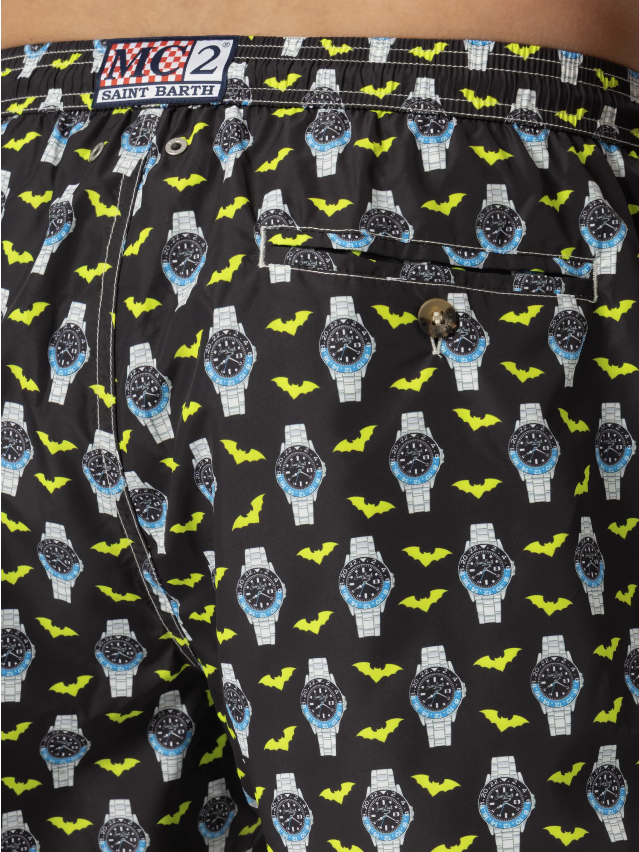 Zwemkleding met verlichtingseffect in lichtgewicht stof met klokprint.
