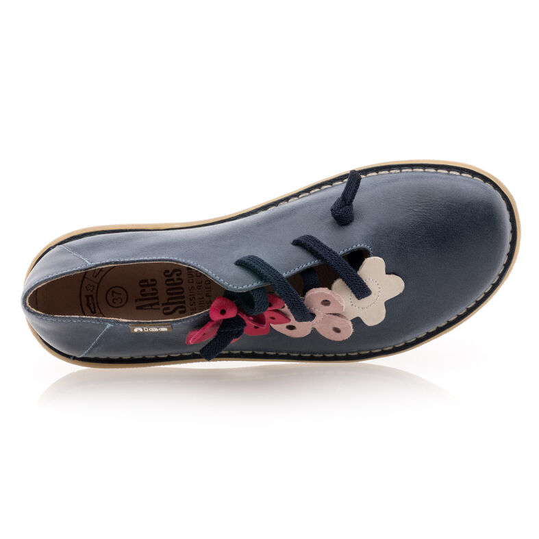 Zapatos de mujer azules con cordones / Zapatos Derby