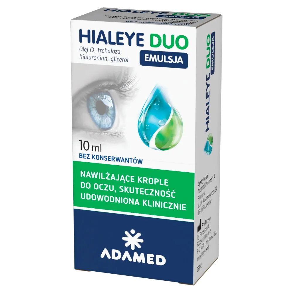Hialeye Duo Emulsja Nawilżające krople do oczu, bez konserwantów