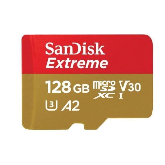 Scheda di memoria microSDXC XU Extreme da 128 GB + adattatore SD con prestazioni applicative A2 fino a 160 MB/s, Classe 10, U3, V3