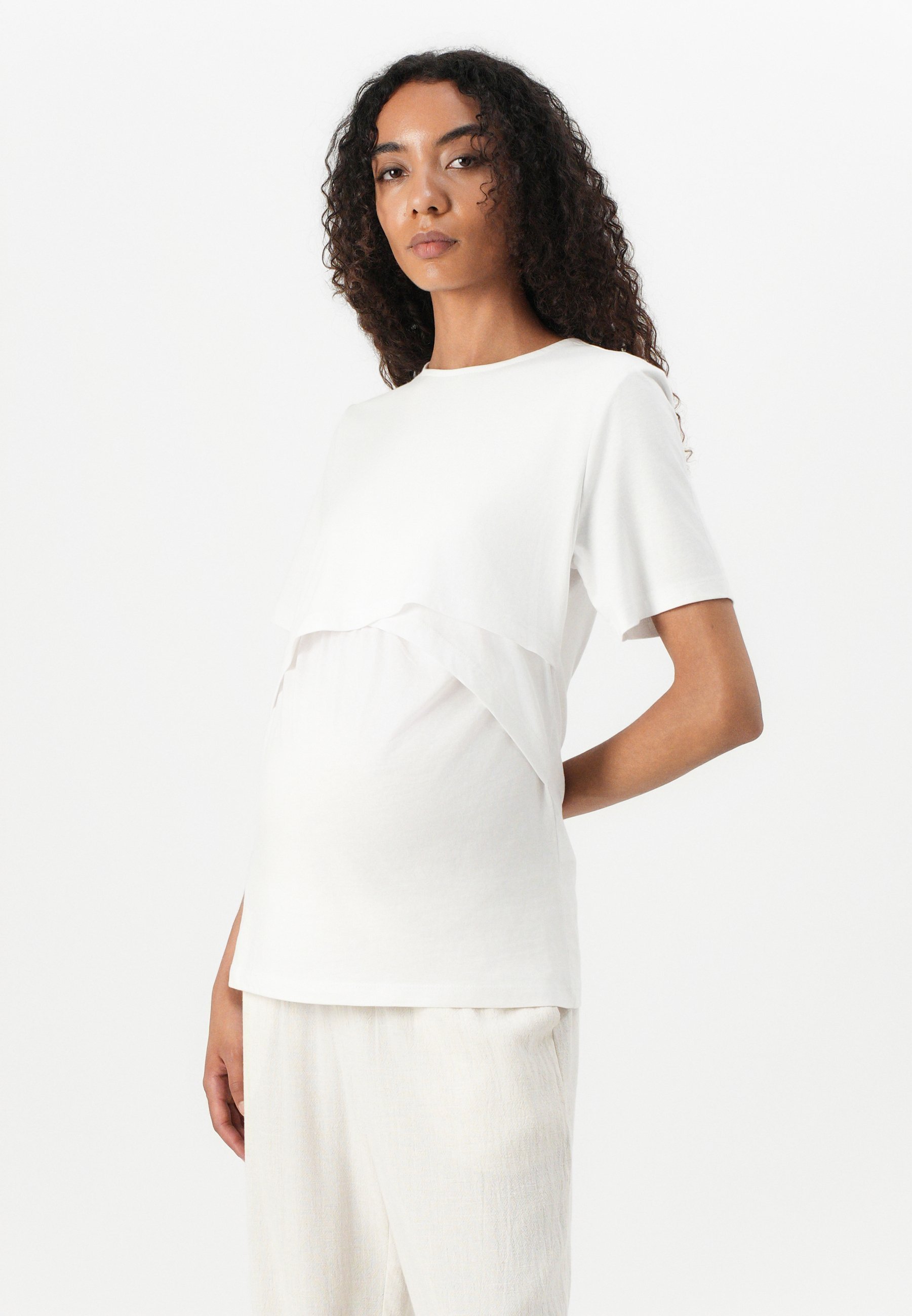 ONLY MATERNITY ONLY LIFE NURSING 2-PACK - Basic T-shirt - zwart/wit
