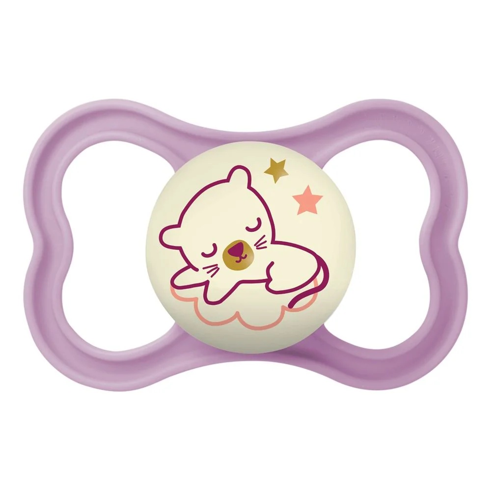 Sucette de nuit MAM Air en silicone double pour fille de plus de 6 mois, accessoires pour les tout-petits