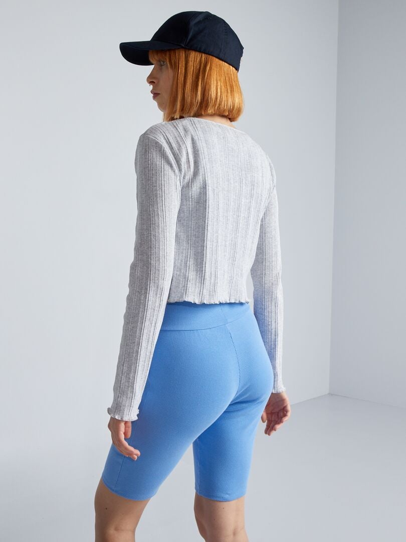 Blusa com amarração na cintura - CINZA