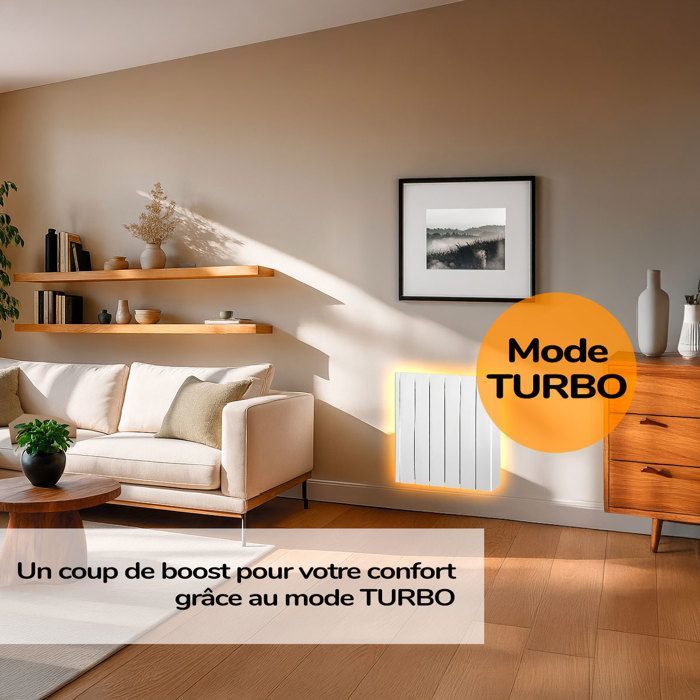 Radiador elétrico IRINAII 1000W HJM com fluido, branco