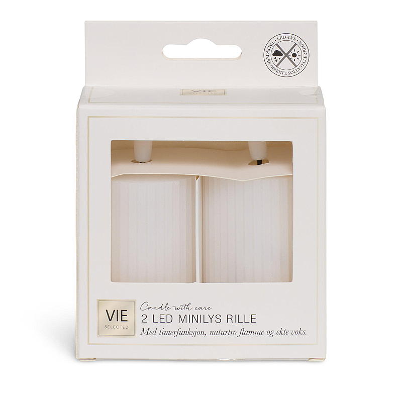 Vie Selected Mini lampjes 2-pack ø 5x7,5 cm LED timer wit