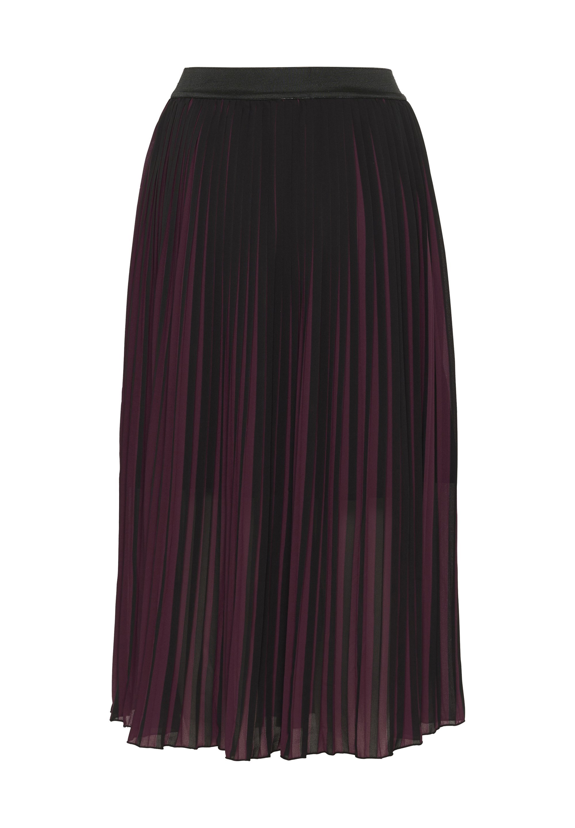 Kaffe KALARKE - Sukňa áčkového strihu - tmavo čierna s motívom vína