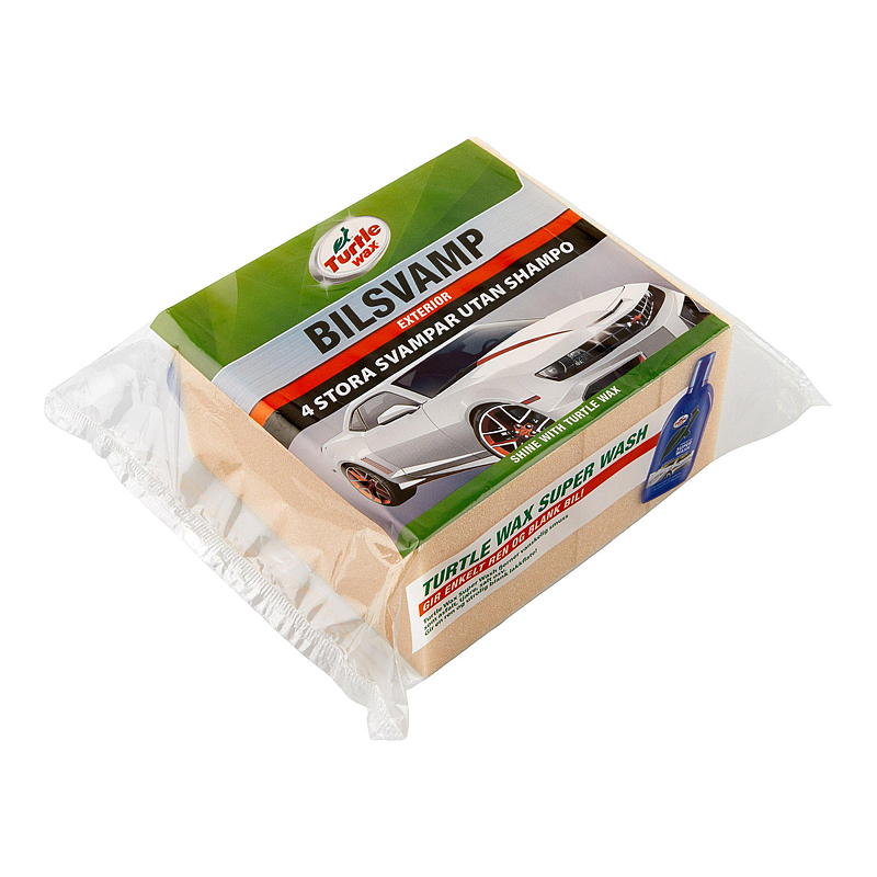 Turtle autospons 4-pack met shampoo, Turtle autowas
