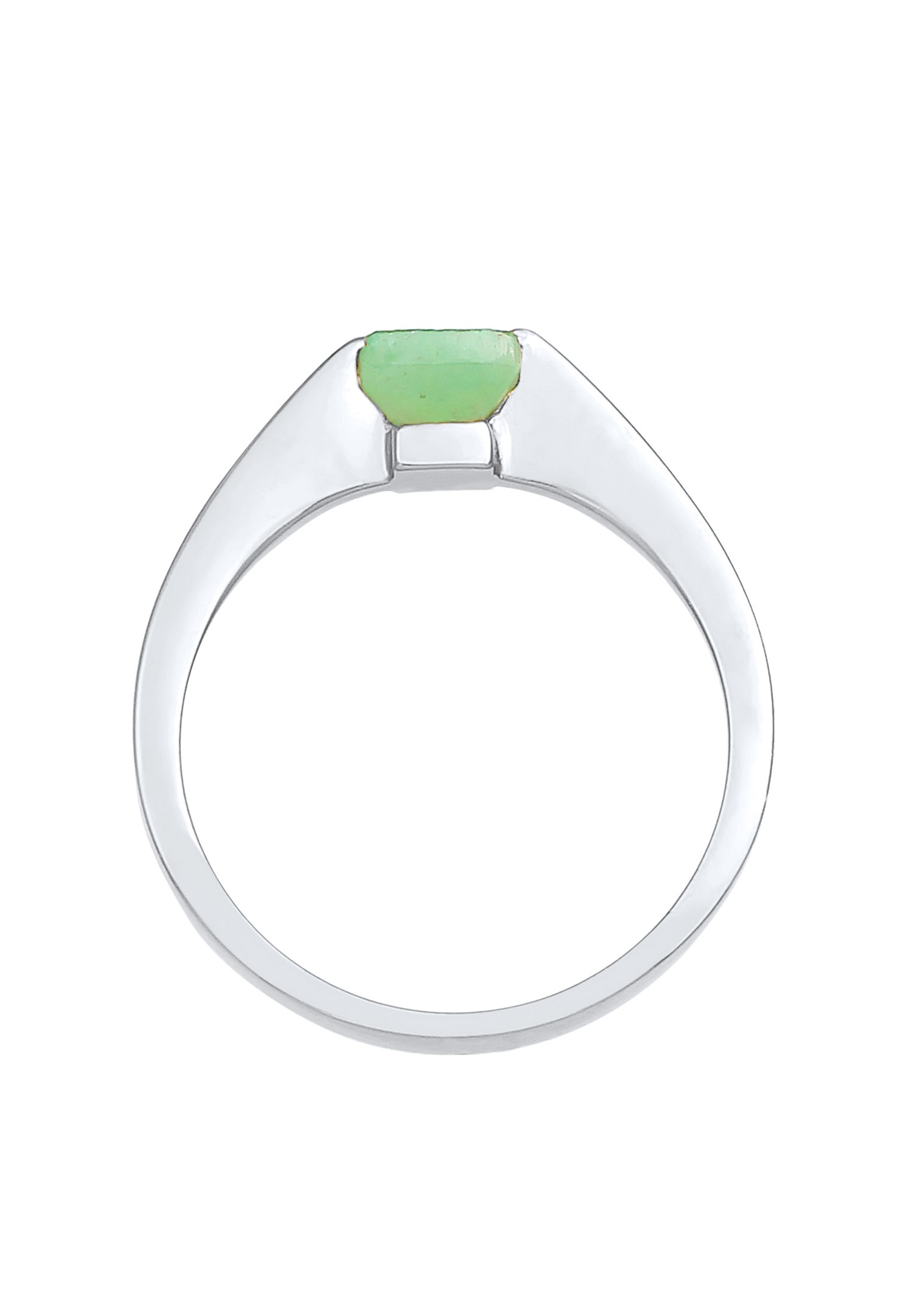 Elli PREMIUM Elli PREMIUM Bague Femmes Classique Pyramide Élégante avec Jade pierres précieuses en argent sterling 925 plaqué or