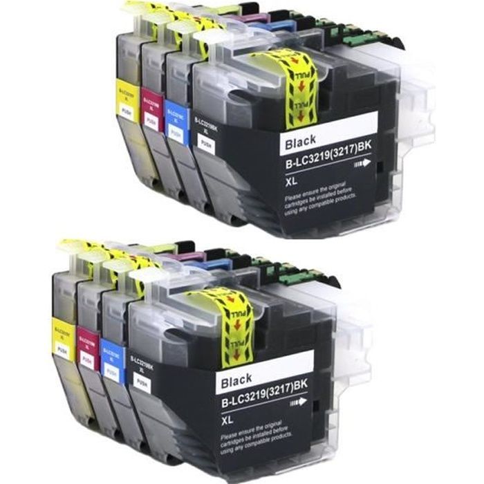 Cartuchos compatibles Brother LC3219 XL - Paquete de 8 - Negro, amarillo, cian, magenta