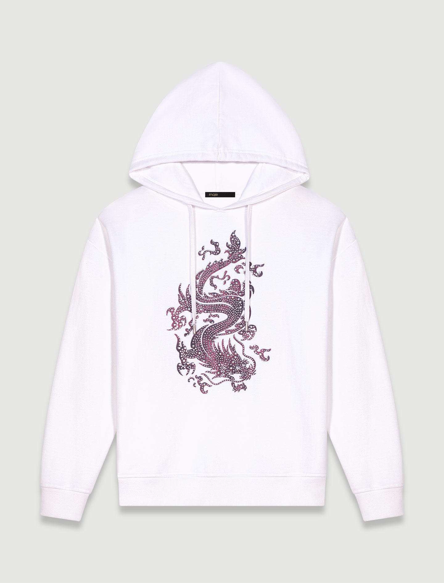 Oversized sweatshirt met strasssteentjes - Wit