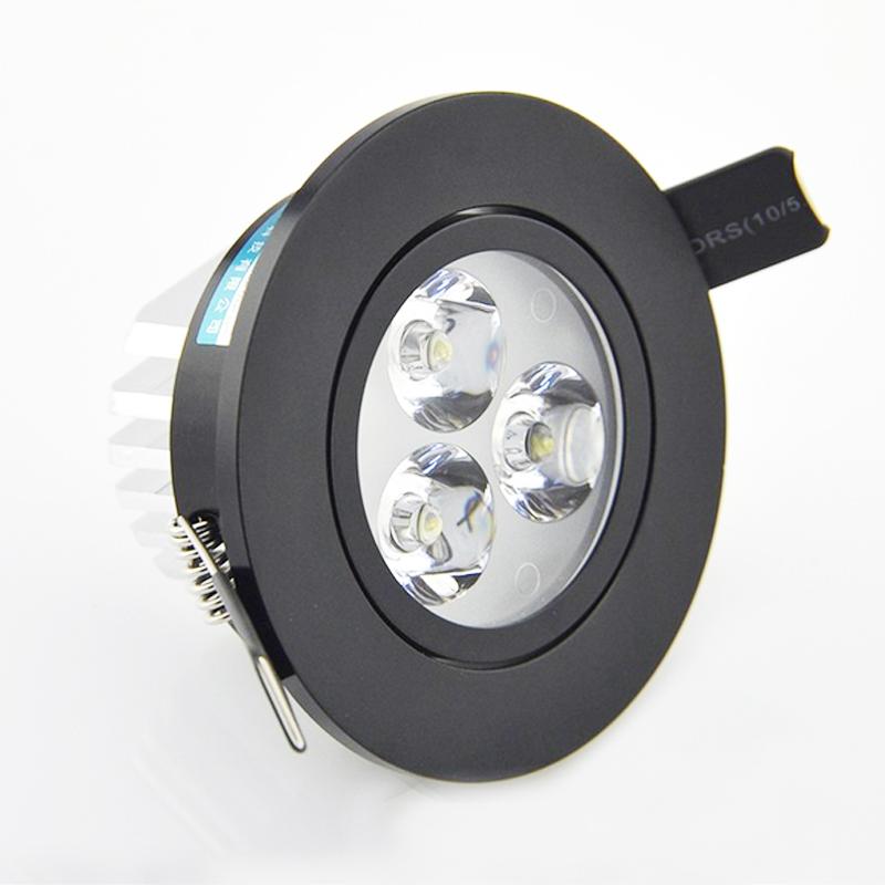9W spots LED dimbar svart downlight Varmhvit Naturhvit Ren hvit Innfelt LED-lampe Spotlight AC85 265V