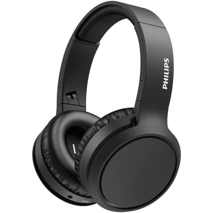Auriculares inalámbricos PHILIPS TAH5205BK - Drivers de 40 mm - Bluetooth - Diseño plegable compacto - 29 horas de autonomía - Negro
