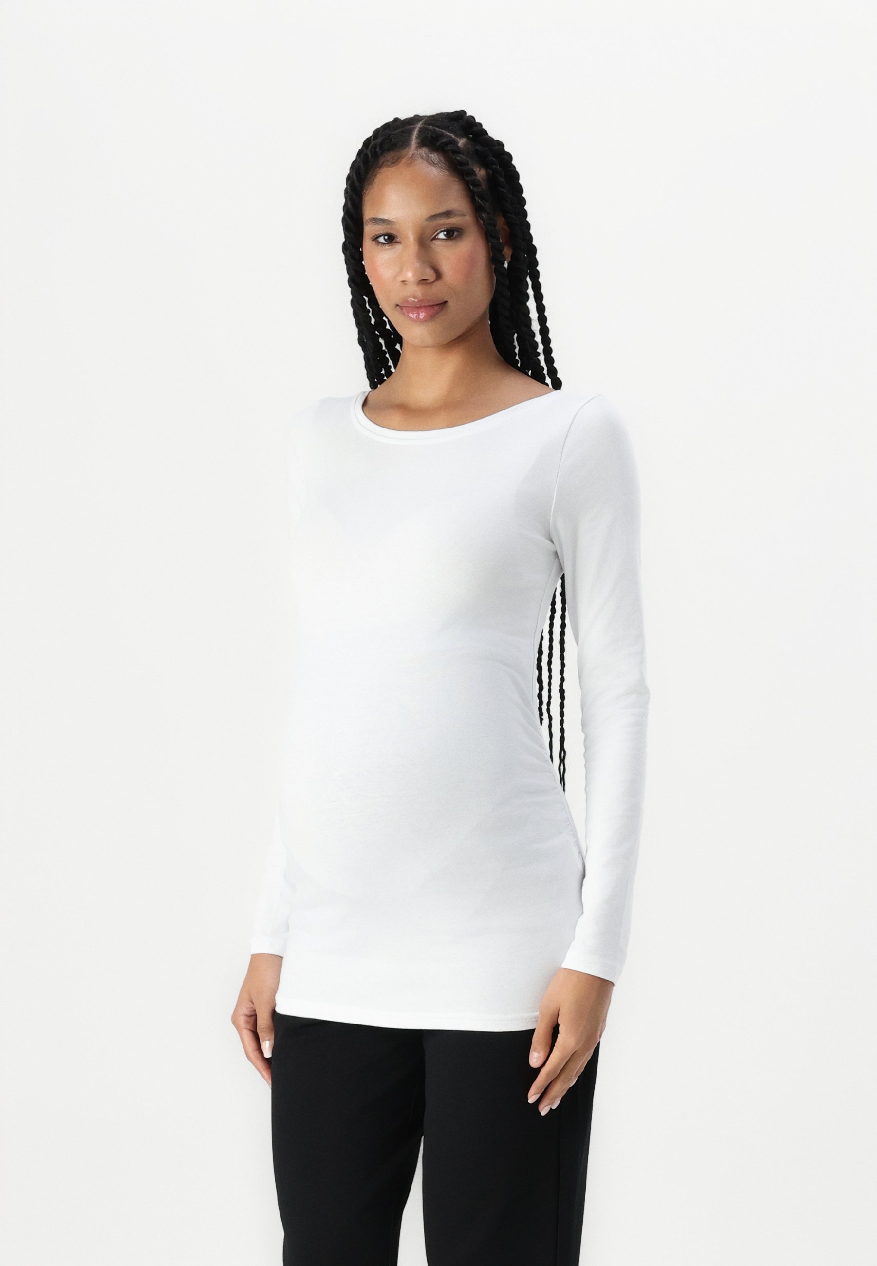 Anna Field MAMA Lot de 3 - Haut à manches longues - blanc/bleu foncé denim/blanc cassé