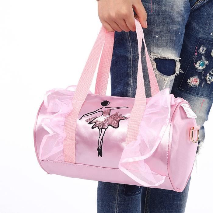 Bolso de baile - QIILU - Infantil - Bolso de hombro - Rosa - Diseño de bailarina con lentejuelas