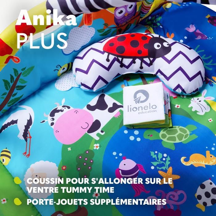 LIONELO Anika 2-in-1 Baby Playmat - Playpen - 98x114 cm - Washable - Interactive Toys - Multicoloured