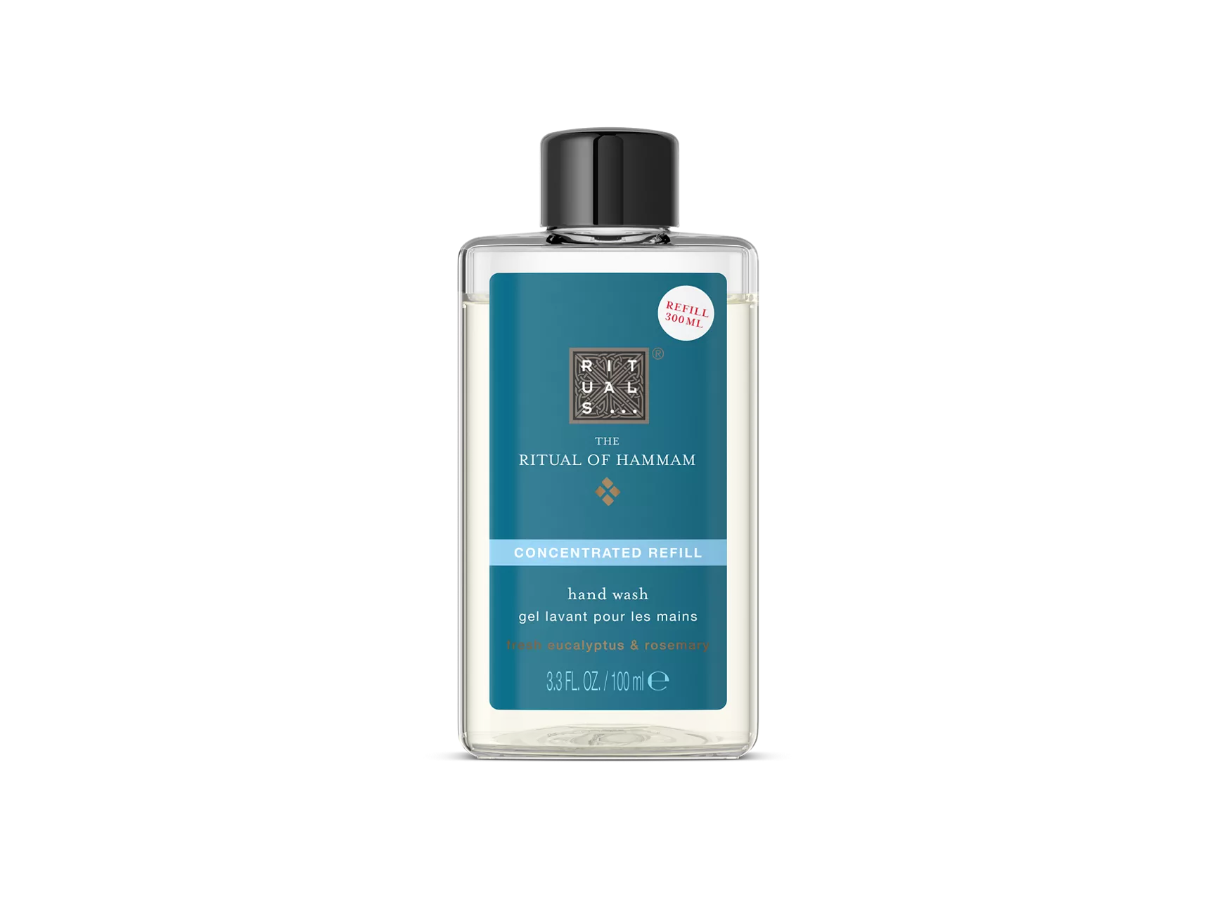 Jabón líquido concentrado para manos The Ritual of Hammam, recarga de 100 ml.