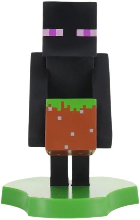 Figura de Enderman de Minecraft - EXQUISITE GAMING - Cable Guys - Soporte para auriculares, smartphone o accesorios pequeños - 11 cm