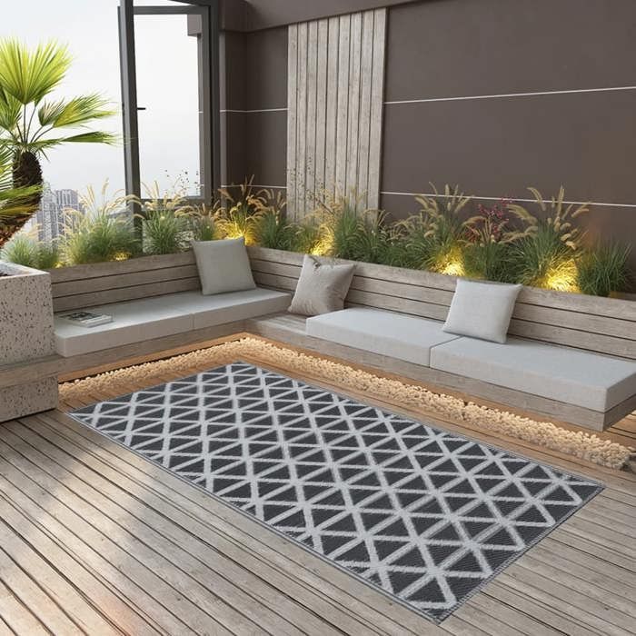Alfombra de exterior vidaXL negra 160x230 cm PP