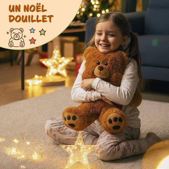 MONZANA® Orsetto di peluche marrone morbidissimo con papillon - Orsetto di peluche da 50 cm - Simpatico giocattolo di peluche
