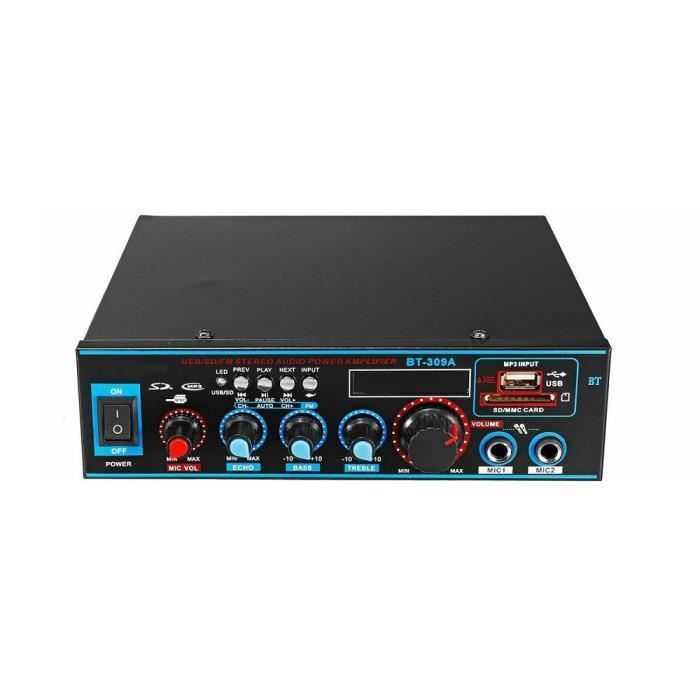 Amplificador Bluetooth 5.0 BT-309A de 220 V y 800 W para altavoces (enchufe europeo)