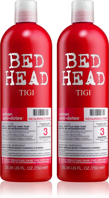 TIGI Bed Head Urban Antidotes Resurrection – patogi pakuotė silpniems, pažeistiems moterims plaukams.