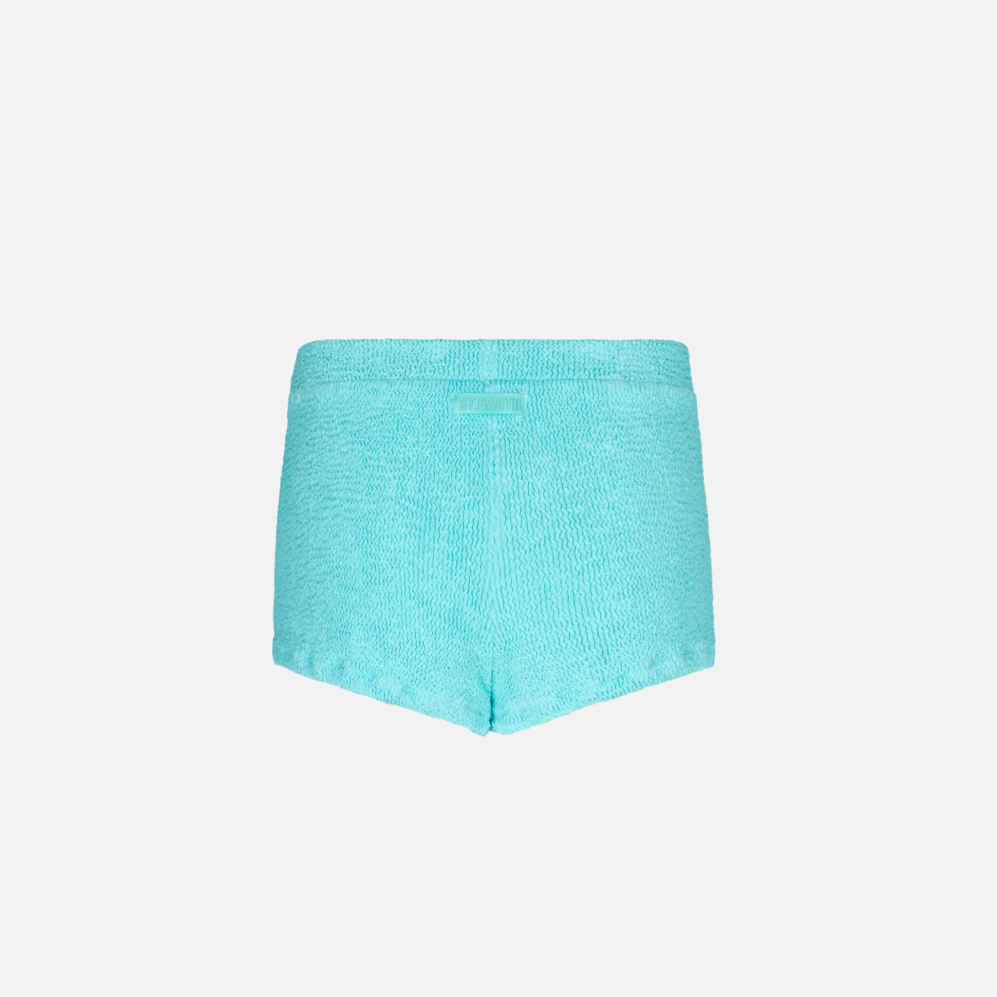 Short froissé vert d'eau pour filles