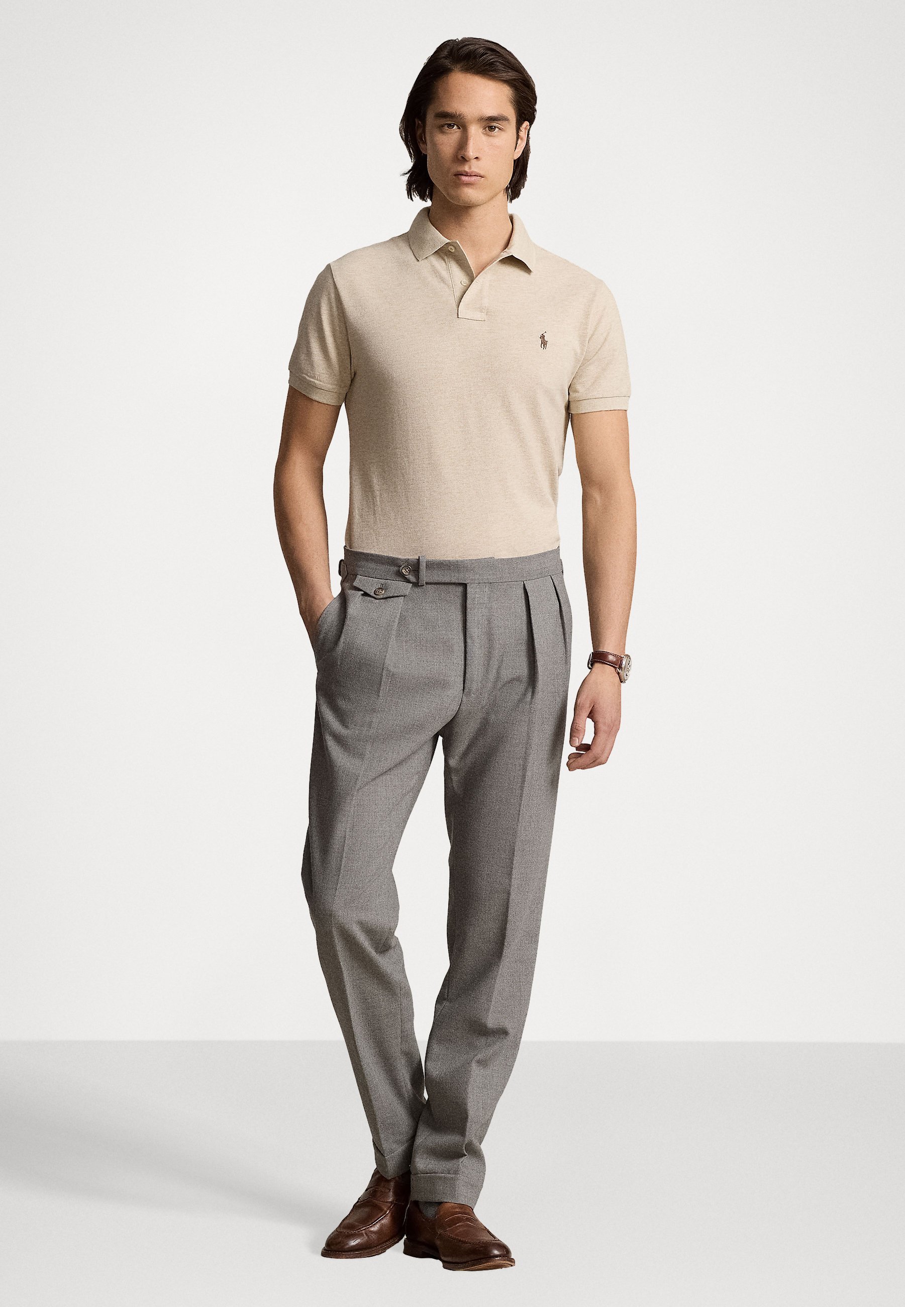 Polo Ralph Lauren HET ICONISCHE MESH POLOSHIRT - Poloshirt - Expedition Dune Heather