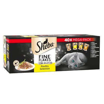 Sheba Fine Flakes Collezione per pollame in gelatina