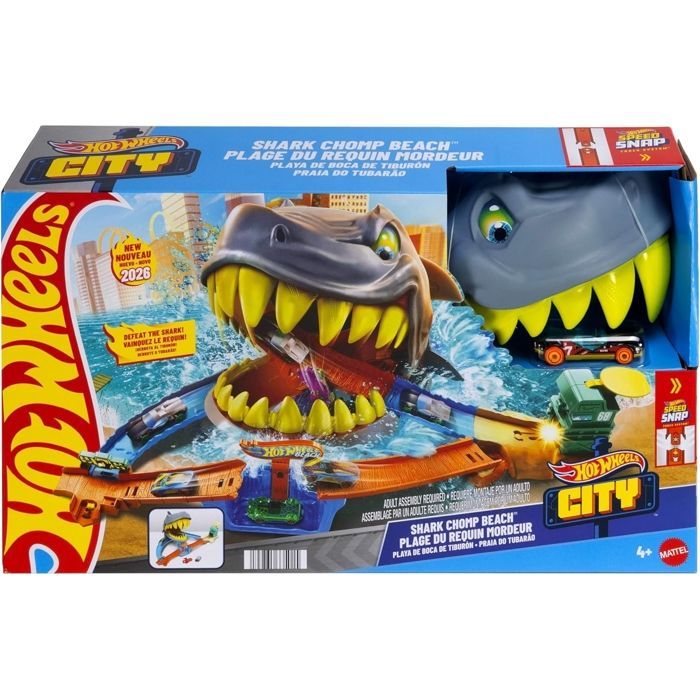 Pista da corsa - MATTEL - JHL96 - Lanciatore rotante a 2 corsie - Salto a forma di otto - 1 auto in metallo inclusa