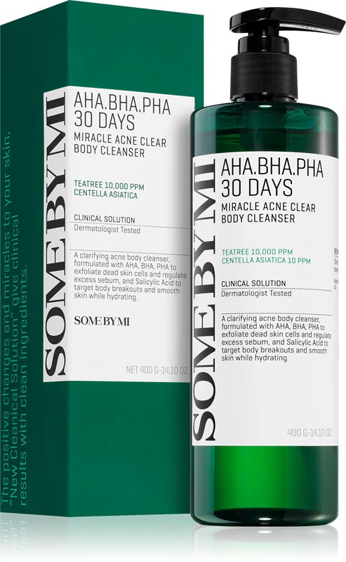 Some By Mi AHA∙BHA∙PHA 30 Days Miracle Acne Clear Body Cleanser putojošs gels problemātiskai un taukainai ādai