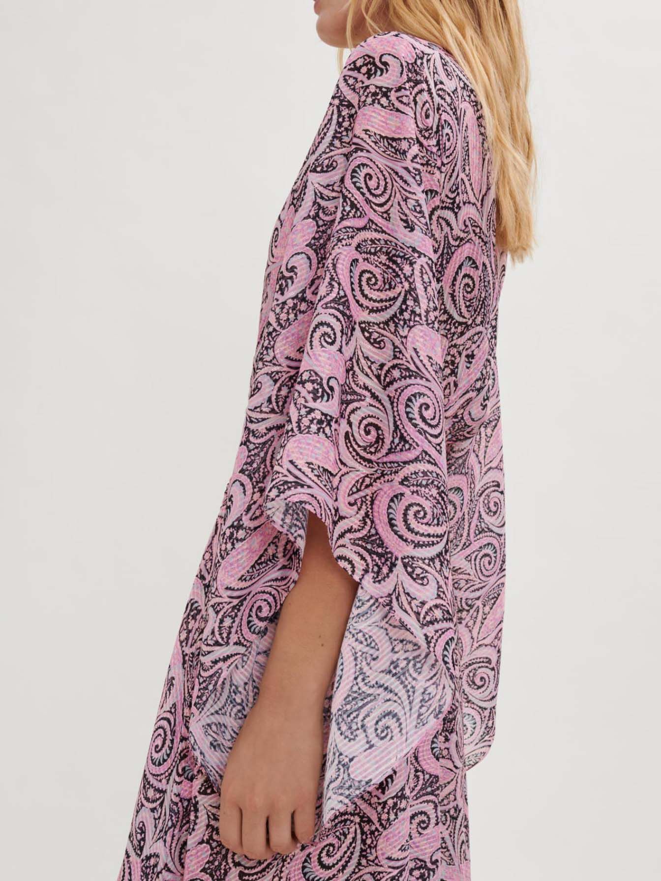 Rochie lejeră cu imprimeu Paisley-Paisley cu trandafiri