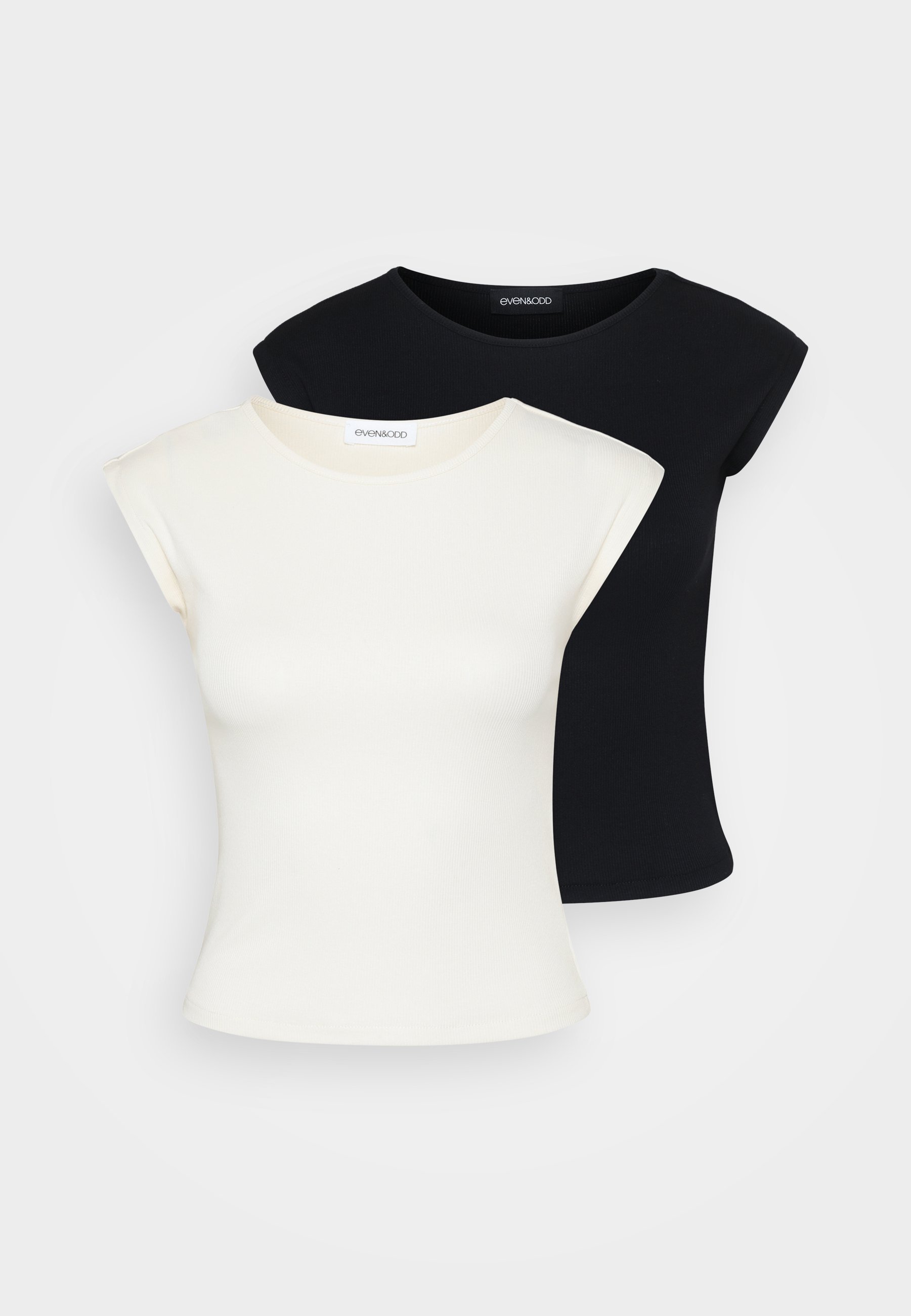 Even&Odd Petite 2-pack - Basic T-shirt - zwart & reiger