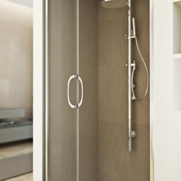 Cabine Douche - Replay - Duo 2 Portillons - 90x120 cm - Verre 6mm - Aluminium