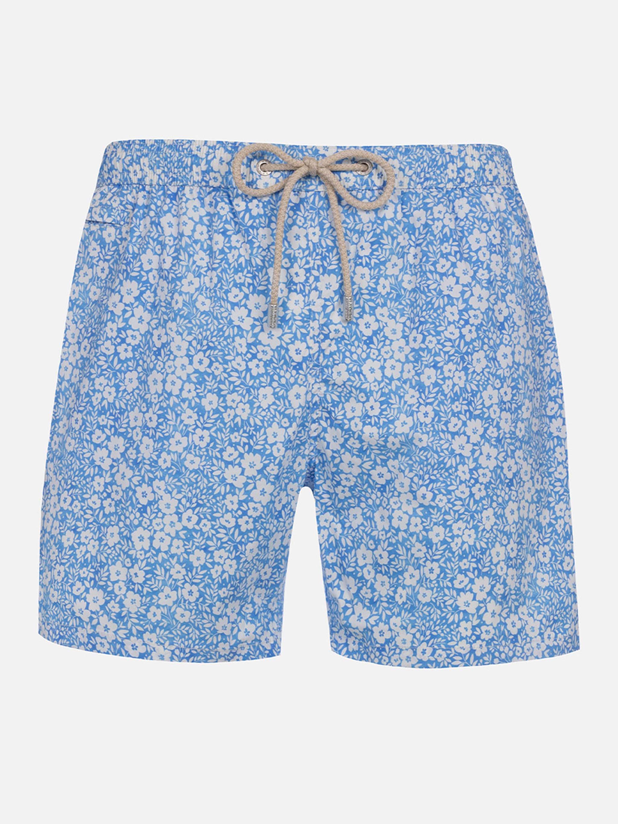 Klassiek comfortabel, licht elastisch badpak met bloemenprint.
