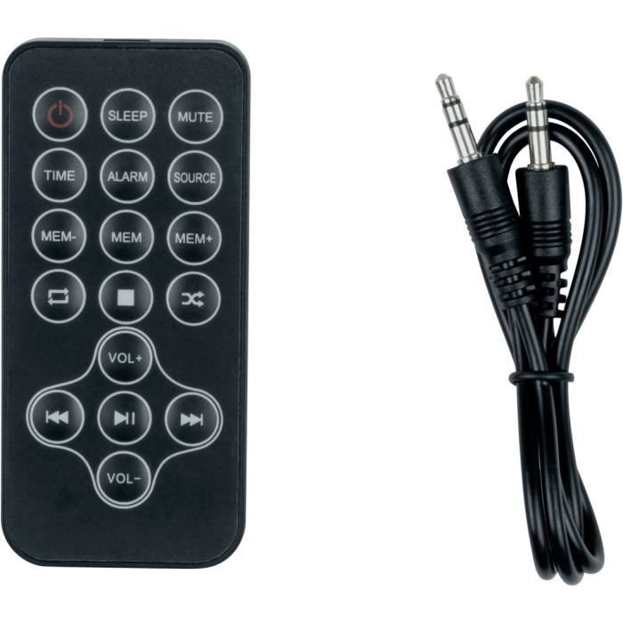 Altavoz de torre THOMSON - Negro/Madera - Bluetooth/CD/USB/SD, 60W, Radio FM, Control remoto, Fuente de alimentación de 230V