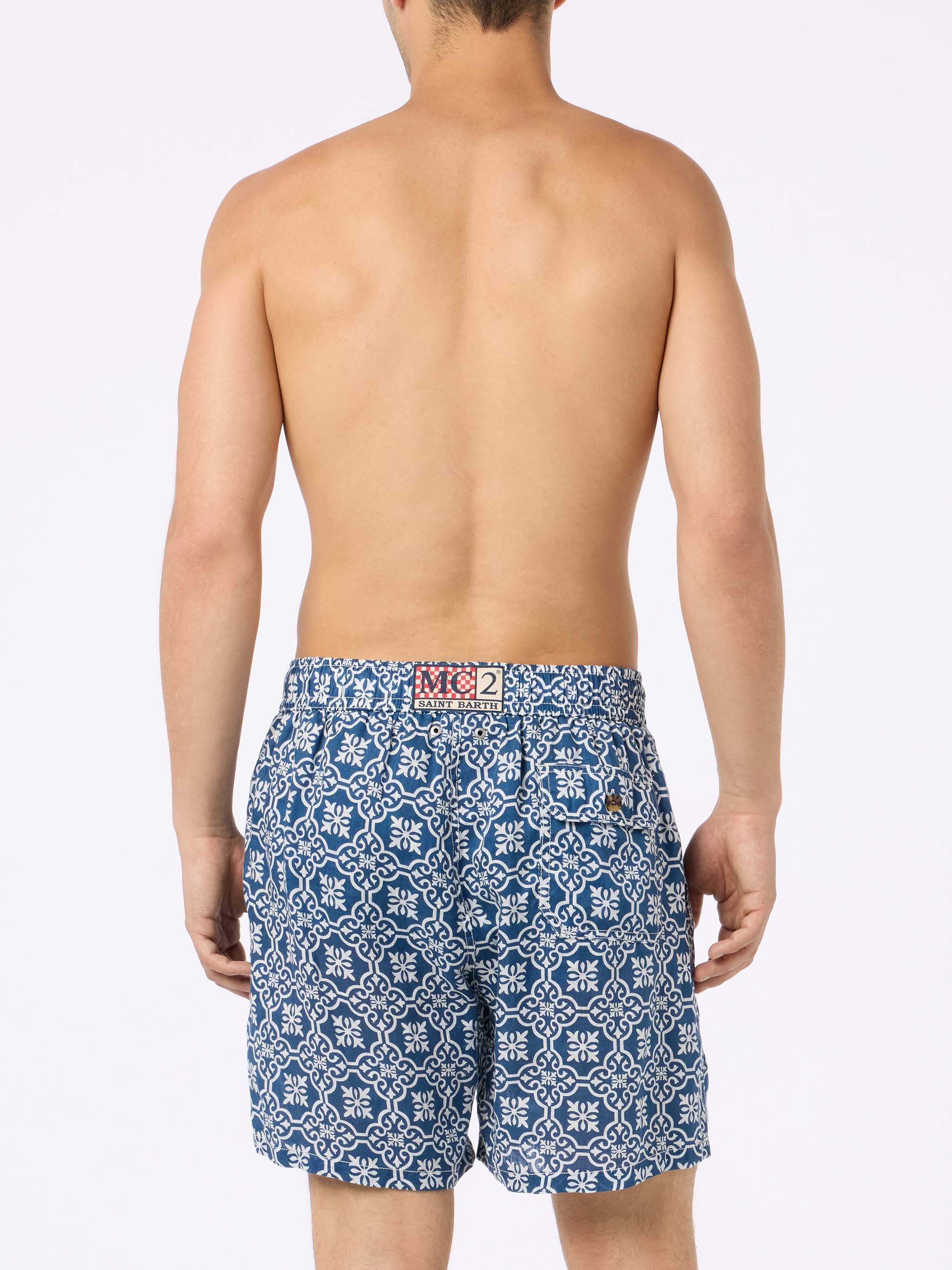 Gustavia Heren Mid-Length Linnen Zwempak met Print M