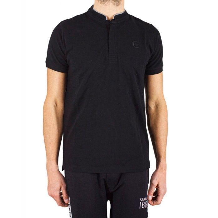 Cerruti 1881 Polo manches courtes col mao New Firenza Noir Homme