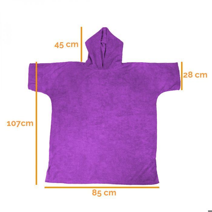 Serviette poncho de bain ou de plage - Adulte - Violet - Vivezen