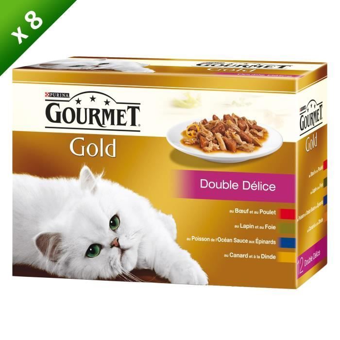 GOURMET Gold Double Delight Multi-Variety - For adult cats - 12x85g (x8)