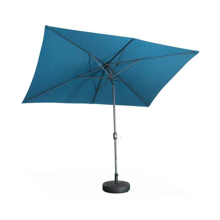 Rechthoekige parasol 2x3m - Touquet Duck Blue - verstelbare aluminium middenpaal en openingsmechanisme