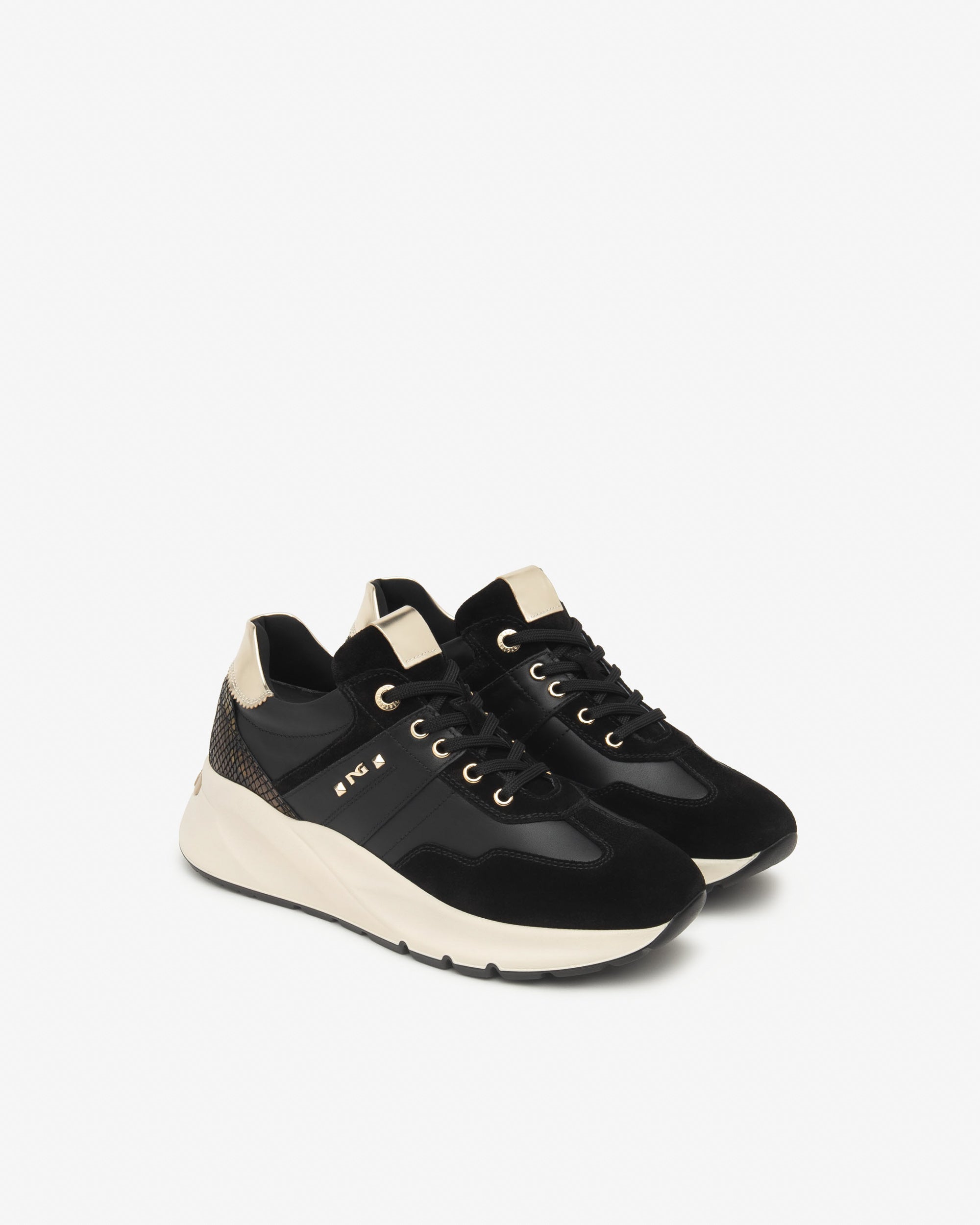  Damen-Sneaker aus Wildleder, Leder und technischen Materialien