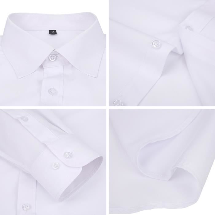 Camisa de hombre de corte ajustado con cuello vuelto, manga larga, bolsillo en el pecho, color liso - Rojo