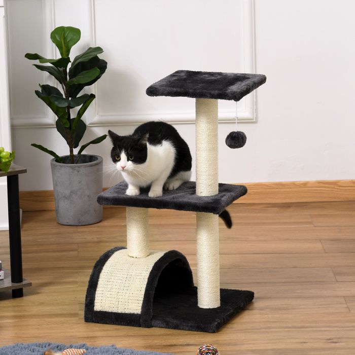 PawHut - Cat Tree - Particleboard - 40x35x72cm - Dark Grey