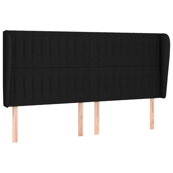 Wezgłowie Czarny 203 x 23 x 118/128 cm Tkanina vidaXL