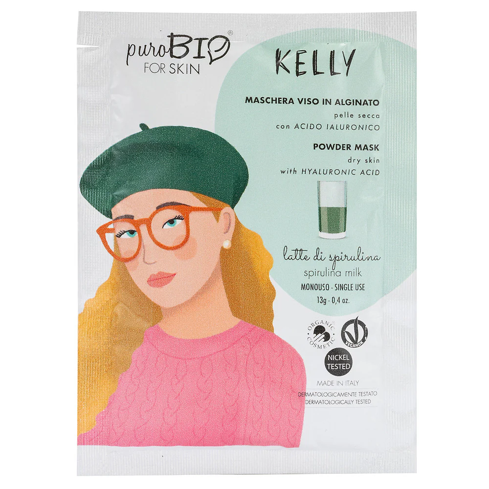 Viso KELLY Maschera Viso Peel Off  - Pelle Secca -LATTE DI SPIRULINA - Maschera Idratante viso