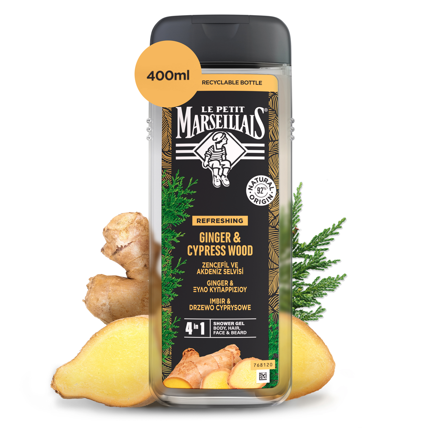 Gel doccia per uomo Le Petit Marseillais 400 ml