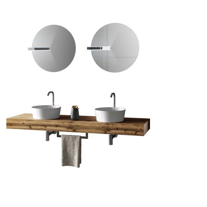 ASTRA 8-piece double vanity bathroom set in honey oak